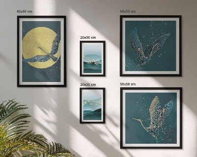 Conjunto de cuadros decorativos Paisajes, aves, cielo nocturno