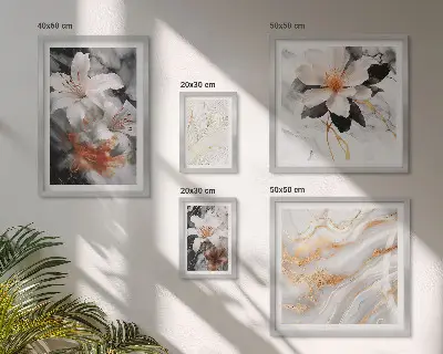 Pared galería de arte diseño de elegancia con fondo de mármol floral
