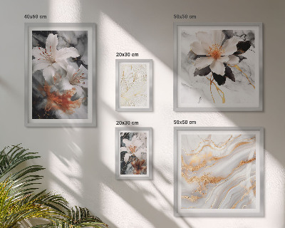 Pared galería de arte Elegancia sobre fondo de mármol floral