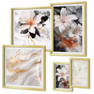 Pared galería de arte diseño de elegancia con fondo de mármol floral
