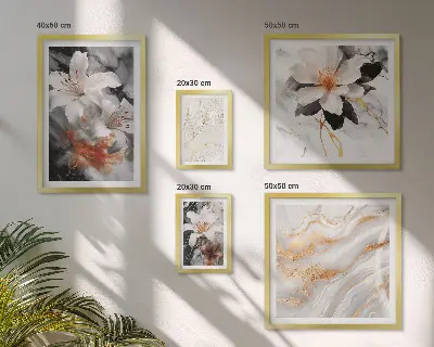 Pared galería de arte diseño de elegancia con fondo de mármol floral