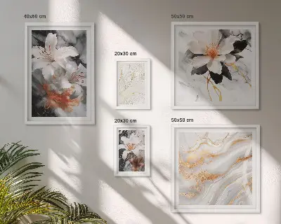 Pared galería de arte diseño de elegancia con fondo de mármol floral