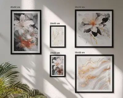 Pared galería de arte diseño de elegancia con fondo de mármol floral