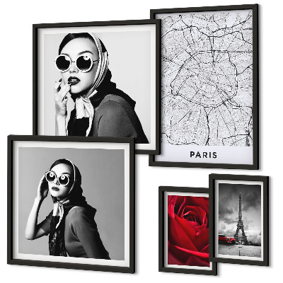 Conjunto de cuadros decorativos Toques elegantes de la moda parisina