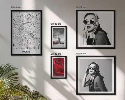 Conjunto de cuadros decorativos con diseño de moda parisina elegante