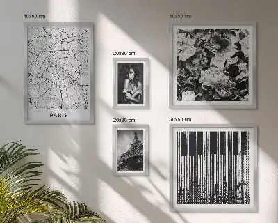 Set de 5 cuadros para salón con diseño de arquitectura elegante al estilo parisino