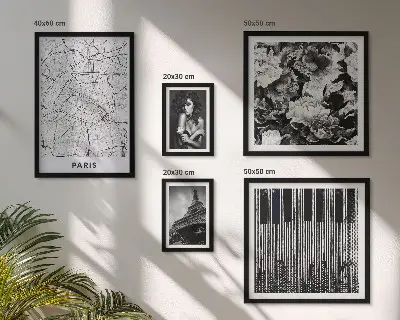 Set de 5 cuadros para salón con diseño de arquitectura elegante al estilo parisino