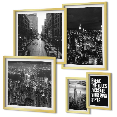 Pared galería de arte Vistas en blanco y negro de la ciudad de Nueva York