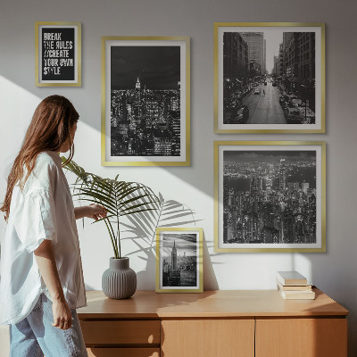 Pared galería de arte Vistas en blanco y negro de la ciudad de Nueva York