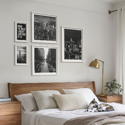 Pared galería de arte Vistas en blanco y negro de la ciudad de Nueva York