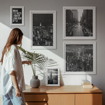 Pared galería de arte Vistas en blanco y negro de la ciudad de Nueva York