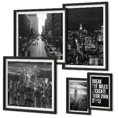 Pared galería de arte Vistas en blanco y negro de la ciudad de Nueva York