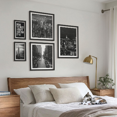 Pared galería de arte Vistas en blanco y negro de la ciudad de Nueva York