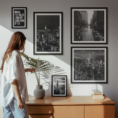 Pared galería de arte Vistas en blanco y negro de la ciudad de Nueva York