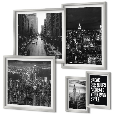 Pared galería de arte Vistas en blanco y negro de la ciudad de Nueva York