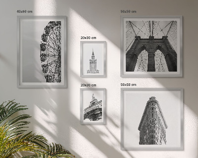 Conjunto de cuadros decorativos Arquitectura metropolitana en blanco y negro