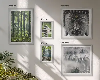 Set de 5 cuadros para salón con motivos de naturaleza zen relajante