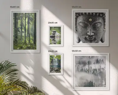 Set de 5 cuadros para salón con motivos de naturaleza zen relajante