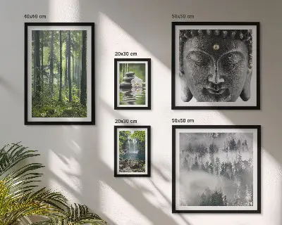 Set de 5 cuadros para salón con motivos de naturaleza zen relajante