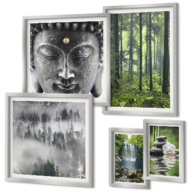 Set de 5 cuadros para salón Temas relajantes de la naturaleza zen