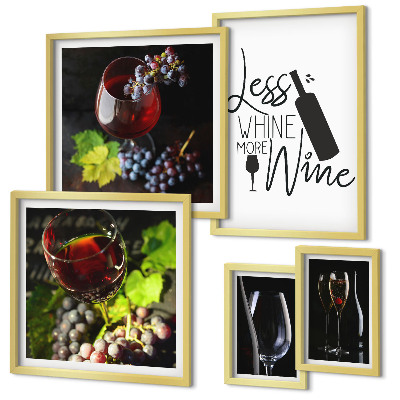 Pared galería de arte Vino y accesorios con estilo