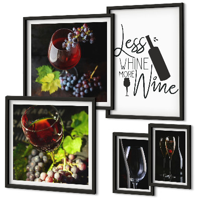 Pared galería de arte Vino y accesorios con estilo