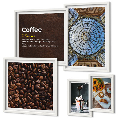 Conjunto de cuadros decorativos Dulces de café al estilo rústico
