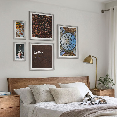 Conjunto de cuadros decorativos Dulces de café al estilo rústico