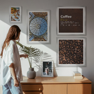 Conjunto de cuadros decorativos Dulces de café al estilo rústico