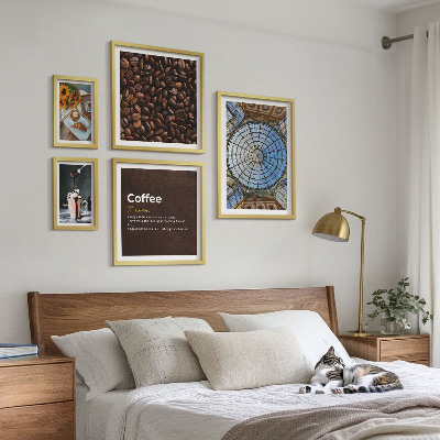 Conjunto de cuadros decorativos Dulces de café al estilo rústico