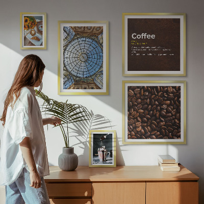 Conjunto de cuadros decorativos Dulces de café al estilo rústico