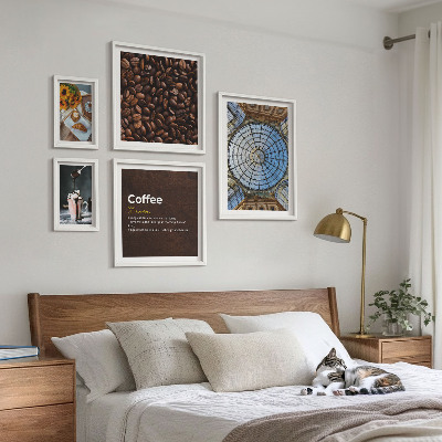 Conjunto de cuadros decorativos Dulces de café al estilo rústico