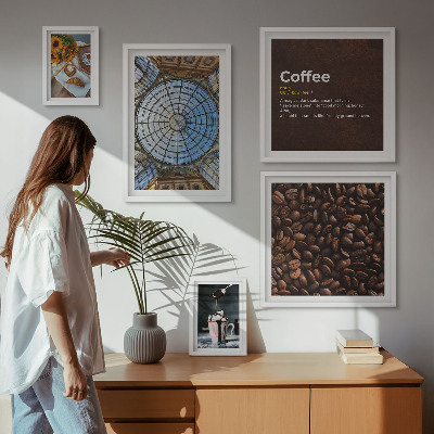 Conjunto de cuadros decorativos Dulces de café al estilo rústico