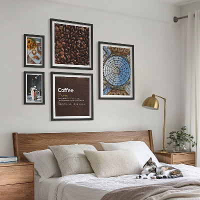 Conjunto de cuadros decorativos Dulces de café al estilo rústico