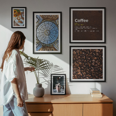 Conjunto de cuadros decorativos Dulces de café al estilo rústico