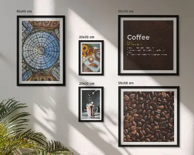 Conjunto de cuadros decorativos con diseño de dulces de café al estilo rústico