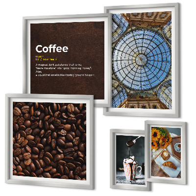 Conjunto de cuadros decorativos Dulces de café al estilo rústico