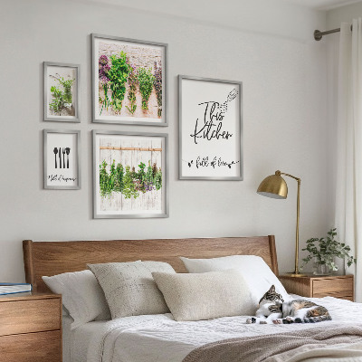 Set de 5 cuadros para salón Inspiraciones rústicas a base de hierbas