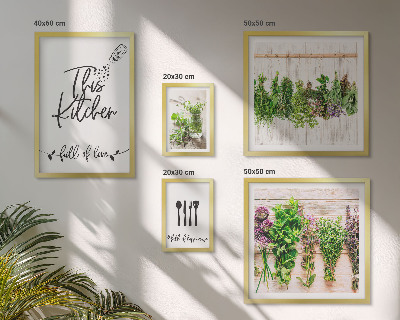Set de 5 cuadros para salón Inspiraciones rústicas a base de hierbas