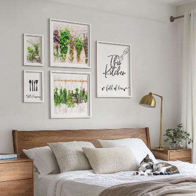 Set de 5 cuadros para salón Inspiraciones rústicas a base de hierbas