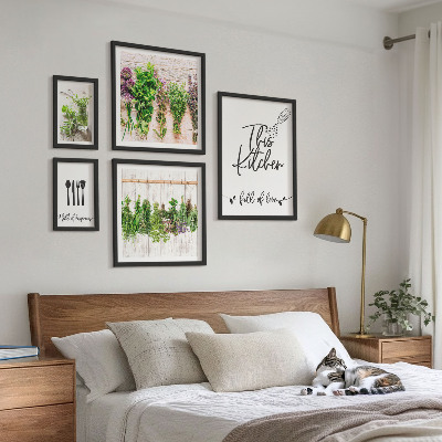 Set de 5 cuadros para salón Inspiraciones rústicas a base de hierbas