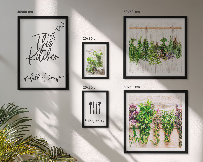 Set de 5 cuadros para salón Inspiraciones rústicas a base de hierbas