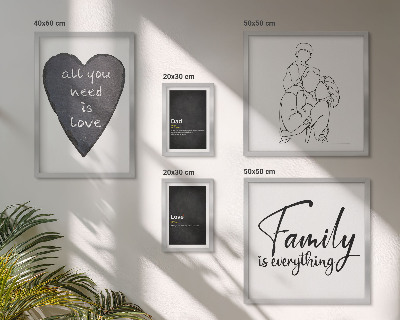 Set de 5 cuadros para salón Valores familiares, amor, cercanía
