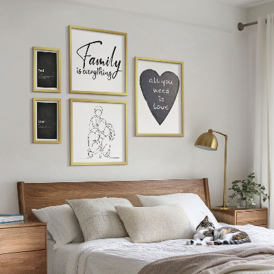 Set de 5 cuadros para salón Valores familiares, amor, cercanía