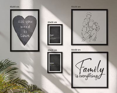 Set de 5 cuadros para salón Valores familiares, amor, cercanía