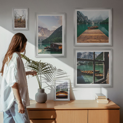 Conjunto de cuadros decorativos Paisajes de montaña con lagos