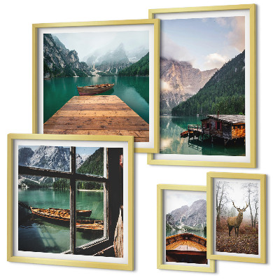 Conjunto de cuadros decorativos Paisajes de montaña con lagos