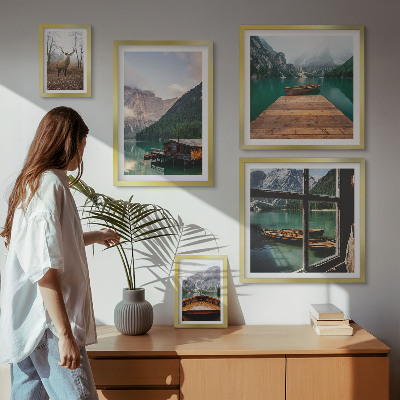 Conjunto de cuadros decorativos Paisajes de montaña con lagos