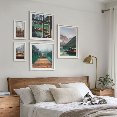 Conjunto de cuadros decorativos Paisajes de montaña con lagos
