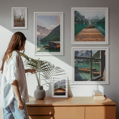 Conjunto de cuadros decorativos Paisajes de montaña con lagos